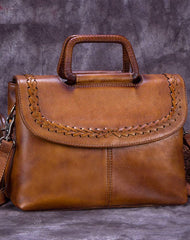 Genuine Leather Handbag Vintage Crossbody Bag Shoulder Bag Purse For Women - EverHandmade