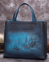 Genuine Leather Handbag Vintage Painted Bag Crossbody Bag Shoulder Bag Purse For Women - EverHandmade