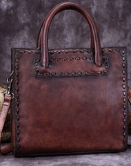 Genuine Leather Handbag Vintage Handmade Shoulder Bag Crossbody Bag Purse For Women - EverHandmade