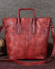 Genuine Leather Handbag Vintage Tote Crossbody Bag Shoulder Bag Purse For Women - EverHandmade