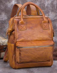 Vintage Handmade Womens Leather Backpack Bag Travel Backpack Purse For Women