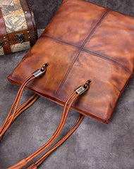 Genuine Leather Handbag Vintage Tote Bag Shoulder Bag Purse For Women - EverHandmade