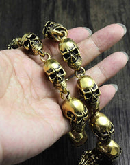Solid Stainless Steel Brass Skull Wallet Chain Cool Punk Rock Biker Trucker Wallet Chain Trucker Wallet Chain for Men