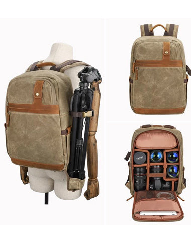 Canvas Waterproof Mens Large Nikon Camera Backpack Canon Camera Bag Dslr Camera Bag for Men