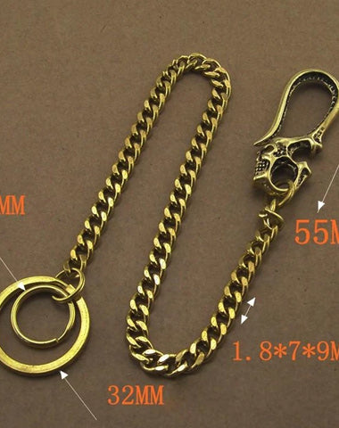 Solid Brass 15inch Wallet Chain Cool Punk Rock Biker Trucker Wallet Chain Trucker Wallet Chain for Men