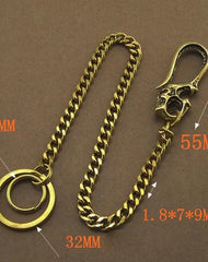 Solid Brass 15inch Wallet Chain Cool Punk Rock Biker Trucker Wallet Chain Trucker Wallet Chain for Men