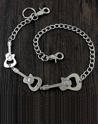 Solid Stainless Steel Guitar Wallet Chain Cool Punk Rock Biker Trucker Wallet Chain Trucker Wallet Chain for Men