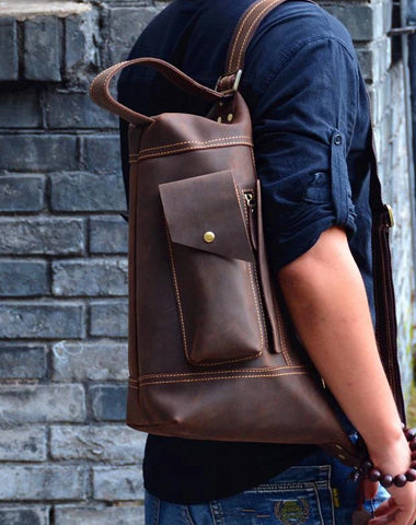 crossbody bag for travel men Cool Leather Mens Chest Bag Sling Bags Sling Crossbody Bag Travel Sling Bag  for men