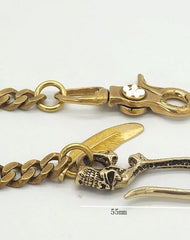 Badass Skull Gold Brass 19'' Pants Chain Wallet Chain Trucker Wallet Chain for Men