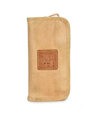 Vintage Mens Leather Long Zipper Wallets Blue Bifold Long Wallet Black Phone Wallet For Men