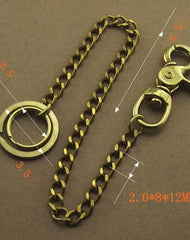 Solid Brass 15inch Wallet Chain Cool Punk Rock Biker Trucker Wallet Chain Trucker Wallet Chain for Men