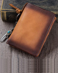 Cool Mens Brown Bifold Leather SMall billfold Wallet Vintage Black Small Wallet for Ladies