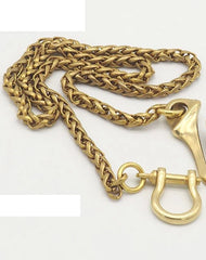 Cool Gold Brass Mens 19'' Wallet Chain Biker Trucker Wallet Chain Pants Chain for Men