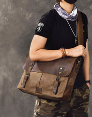 Waxed Canvas Leather Mens 14