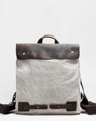 Cool Canvas Leather Mens Womens White Small College Computer Backpack Green Travel Backpack for Men