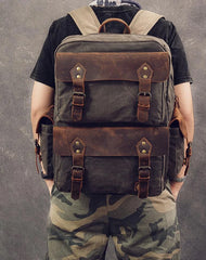 Waxed Canvas Leather Mens 15