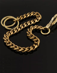 Cool Brass Mens 18‘’ Wallet Chain Pants Chain Gold Biker Wallet Chain For Men