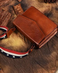Brown Leather Womens Vintage Small Shoulder Purse Black Wide Strap Shoulder Bag for Ladies