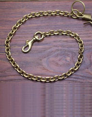 Cool Men's Handmade Brass Long Pants Chain Biker Wallet Chain For Men
