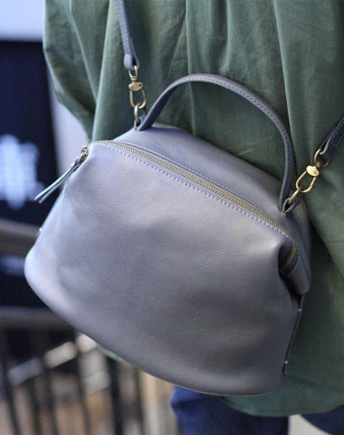 Grey Womens Soft Leather Satchel Handbag Green Women's Satchel Shoulder Bag Crossbody Purse