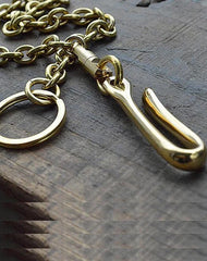 Cool Men's Handmade Brass Key Ring Wallet Key Chain Pants Chains Biker Wallet Chain For Men