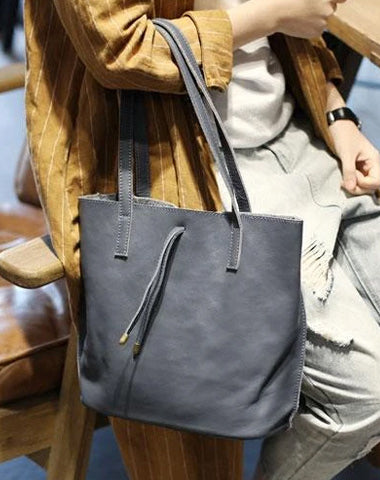 Fashion Gray Womens Soft Leather Tote Bag Womens Leather Tote Bag Purse for Ladies