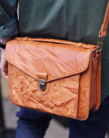 Vintage Brown Leather Women's Satchel Handbag Purse Black Leather Satchel Shoulder Purse