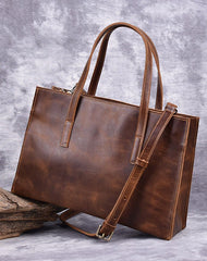Vintage LEATHER WOMENs Brown Handbag Stylish Shoulder Tote Purse FOR WOMEN