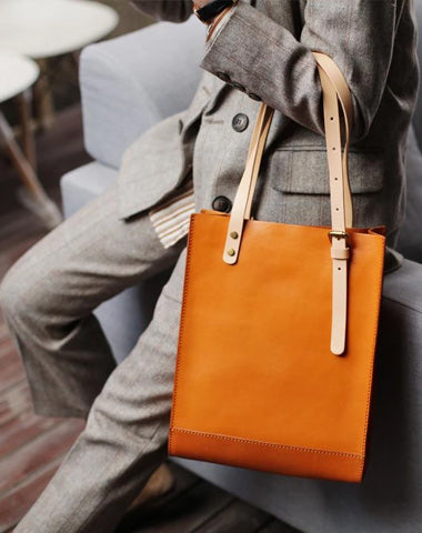 zip tote leather Handmade Yellow Womens Leather Laptop Tote Leather Tote Bags For Work Leather Tote With Zipper