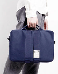 Fashion Polyester Fibre Men's Black Messenger Bag 14'' Blue Briefcase Business Computer Handbag For Men