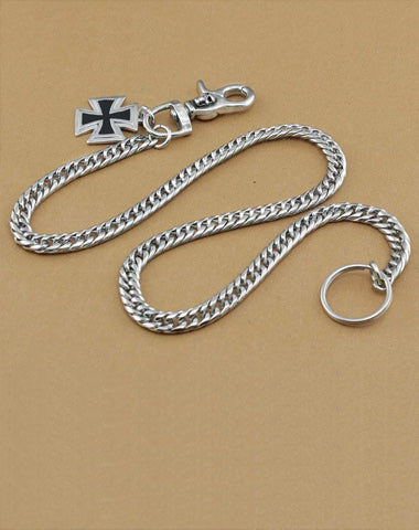 Solid Stainless Steel Cross Wallet Chain Cool Punk Rock Biker Trucker Wallet Chain Trucker Wallet Chain for Men