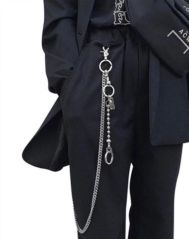 Fashion Men's Women's Self Defense Long Hip Hop Pants Chain Biker Wallet Chain For Men