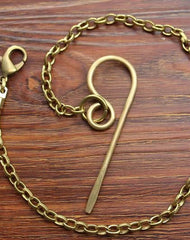Cool Men's Handmade Brass Long Biker Wallet Chain Pants Chain For Men