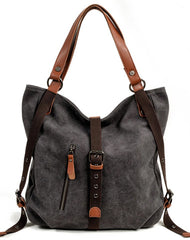 Casual Canvas Leather Womens Mens Gray Tote Bag Shoulder Bag Khaki Tote Purse For Women