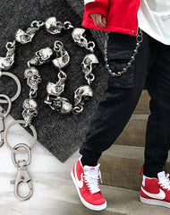 Cool Men's Skull Silver jeans chain jean chain Long Biker Wallet Chain Pants Chain For Men