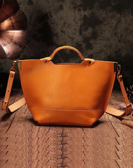 Vintage Womens Brown Leather Tote Purse 12