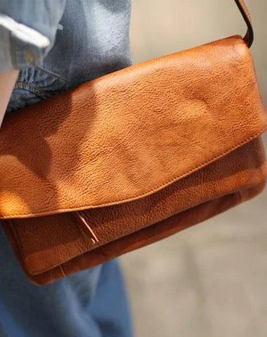 Fashion Leather Brown Women's Satchel Purse Flap Over Shoulder Bag Crossbody Bag