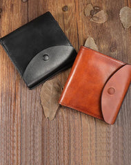 Handmade Mens Cool Black billfold Leather Wallet Men Trifold Brown Card Wallets for Men