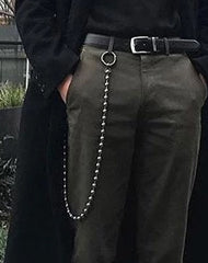 Fashion Men's Women's Beaded Stainless Steel Long Pants Chains Biker Wallet Chain For Men