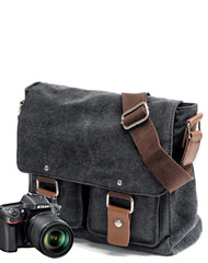 Waxed Canvas Leather Mens Small DSLR Camera Bags Side Bag Messenger Bag Shoulder Bag For Men