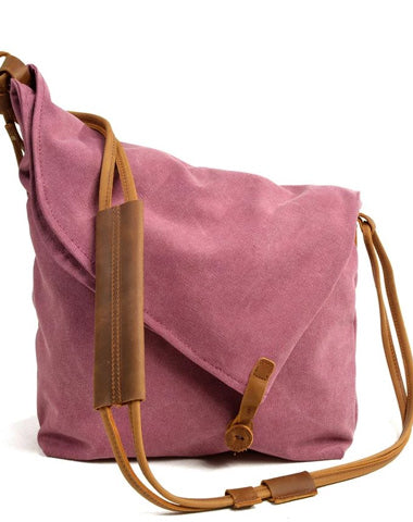 Cute Canvas Womens Mens Pink Side Bag Shoulder Bag Blue Messenger Bag For Men