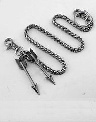 Silver Double Arrow Key Chain Pants Chain Long Wallet Chain Biker Wallet Chain For Men