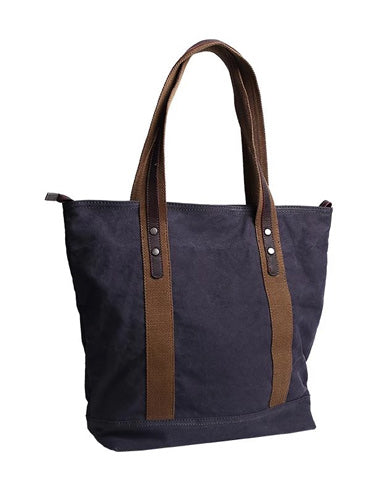 Casual Canvas Mens Womens Large 14‘’ Khaki Handbag Tote Bag Brown Shoulder Bag Tote Purse For Men