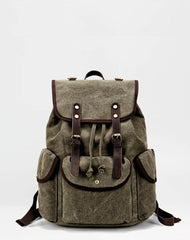 Cool Gray Fashion Mens Green Large Travel Backpack  14'' Computer Backpack for Men