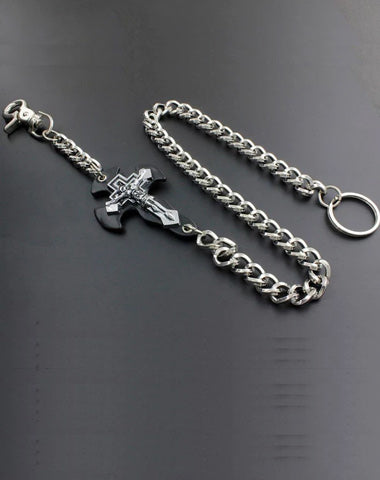 Solid Stainless Steel Cross Wallet Chain Cool Punk Rock Biker Trucker Wallet Chain Trucker Wallet Chain for Men