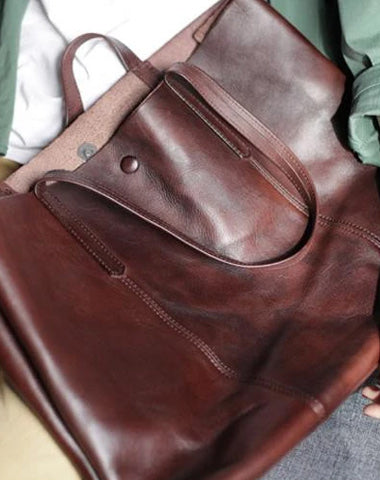 Fashion Coffee Leather Womens Large Tote Shopper Bag Soft Leather Tote Shoulder Bag