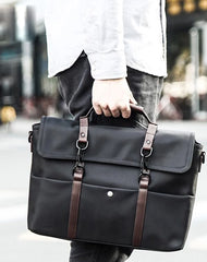 Fashion Nylon Cloth Men's Black Business Briefcase Shoulder Bag Computer Handbag For Men