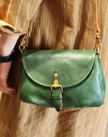Green Womens Leather Satchel Side Bag Womens Leather Small Shoulder Bag Crossbody Bag Purse