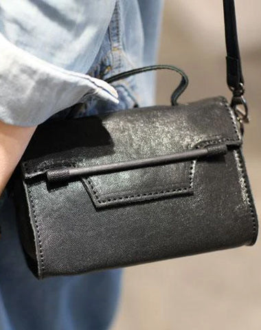 Fashion WOmens Black Leather Satchel Handbags Small Side Bag Shoulder Bag for Ladies