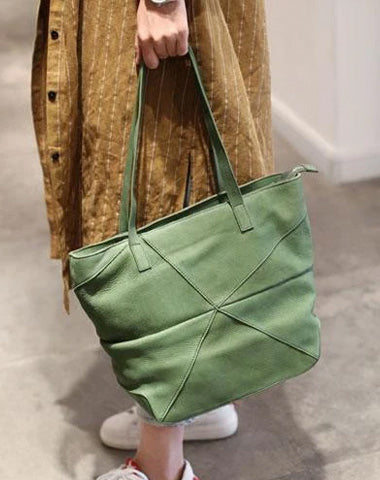 Best Fashion Green Womens Leather Tote Bags Medium Shoulder Tote Bag Purse for Ladies